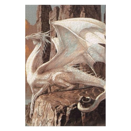 Puzzle 1500 Teile für Erwachsene, schwierige und schwere Puzzles für Frauen und Männer, Premium-Karton, präzise ineinandergreifender Fliegender Drache, 57 * 87cm, c45gy von HNBDE