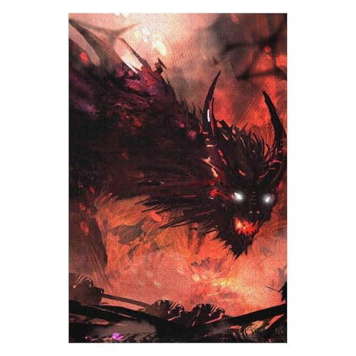 Puzzle 1500 Teile für Erwachsene Puzzle für Erwachsene 1500-teiliges Lernpuzzle, Fliegender Drache, Heimdekorationspuzzle 57 * 87cm c43gy von HNBDE