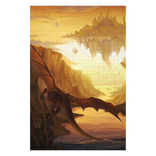 Puzzle | Fliegender Drache | 1000-teiliges Puzzlespiel für Erwachsene und Kinder, 50 * 70cm c418gy von HNBDE