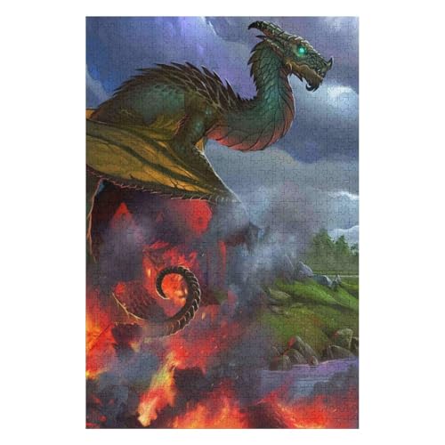 Puzzle | Fliegender Drache | 1000-teiliges Puzzlespiel für Erwachsene und Kinder, 50 * 70cm c429gy von HNBDE