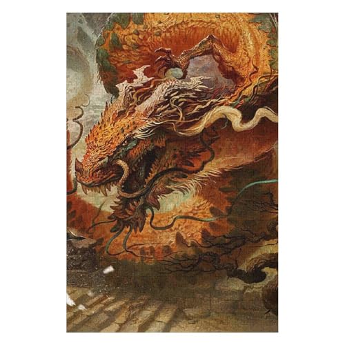 Puzzle | Fliegender Drache | 1000-teiliges Puzzlespiel für Erwachsene und Kinder, 50 * 70cm c458gy von HNBDE