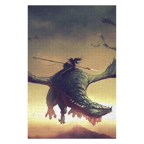 Puzzle | Fliegender Drache | 1000-teiliges Puzzlespiel für Erwachsene und Kinder, 50 * 70cm c47gy von HNBDE