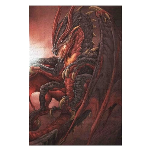 Puzzle | Fliegender Drache | 1000-teiliges Puzzlespiel für Erwachsene und Kinder, 50 * 70cm c94gy von HNBDE