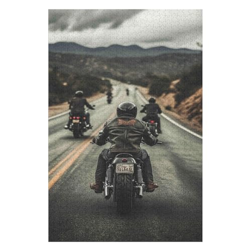 Puzzle | Motorrad-Gang | 1000-teiliges Puzzlespiel für Erwachsene und Kinder 50 * 70cm von HNBDE
