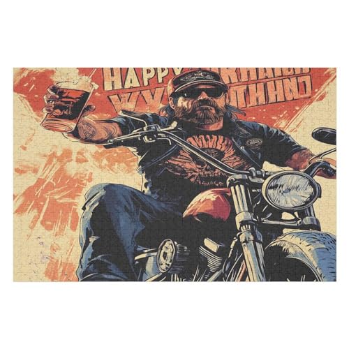 Puzzle for Adults 1000 Pieces Motorcycle Gang Educational Game Challenge Toy Puzzles for Adults Children15 26x38cm Fds175 von HNBDE