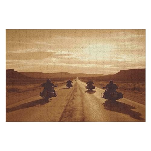 Puzzle for Adults 1000 Pieces Motorcycle Gang Educational Toy Thinking Game Gift for Teenagers DIY Home Entertainment Toy32 26x38cm Fds229 von HNBDE