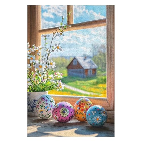 Puzzle for Adults 1500 Pieces Easter Egg Educational Game Challenge Toy Puzzles for Adults Children 57x87cm von HNBDE