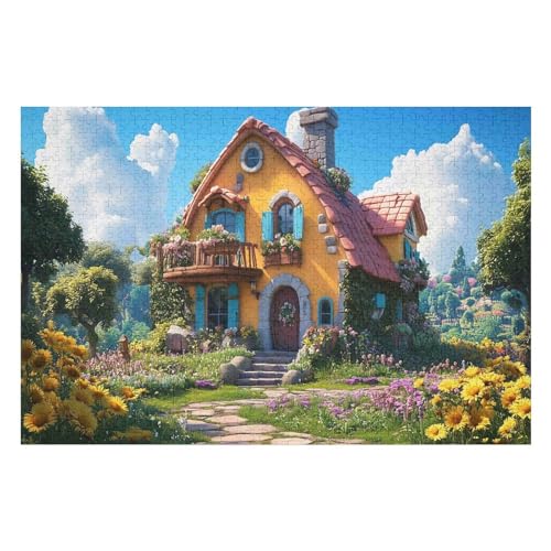 Puzzle for Adults Puzzle 1000 Pieces Child House of Flowers Home Decor Modern Festival DIY Gift Intellectual Game39 50x70cm NbG267 von HNBDE