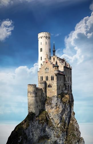 Puzzle für Erwachsene 1000 Teile EIN Schloss auf einem Berggipfel unter einem wunderschönen Himmel 38x52cm von HNBDE