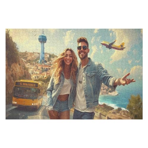 Puzzles 1000 Pieces Adult Travel Educational Game Challenge Toy 1000 Pieces Puzzles for Adults Children2 38x52cm NbG030 von HNBDE