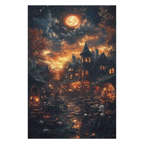 Puzzles - Halloween Horror, Jigsaw - 1000 Piece Jigsaws for Adults, Artist Illustrated, Scenic Landscape, Deluxe Puzzle Gifts(38 * 52cm) von HNBDE