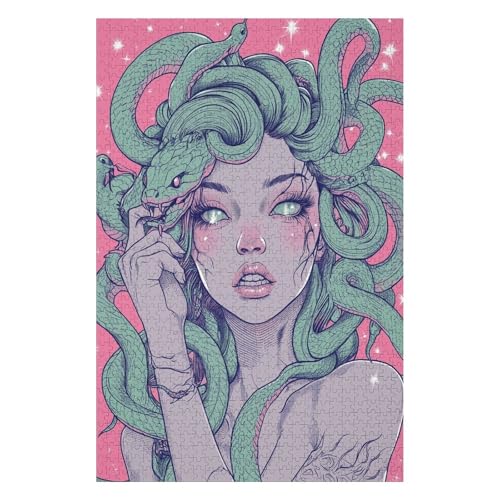 Puzzles -Queen Medusa Jigsaw - 1000 Piece Jigsaws for Adults, Artist Illustrated, Scenic Landscape, Deluxe Puzzle(26 * 38cm) von HNBDE