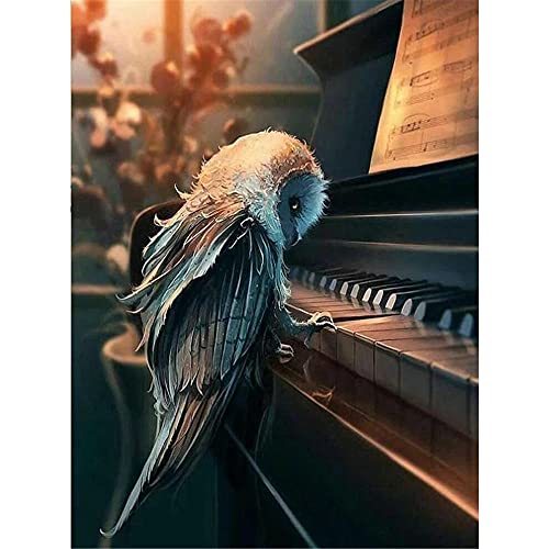 Puzzles for Adults, 1000 Pieces, Owl and Piano, Puzzles, 1000 Pieces Decoration painting26x38cm von HNBDE