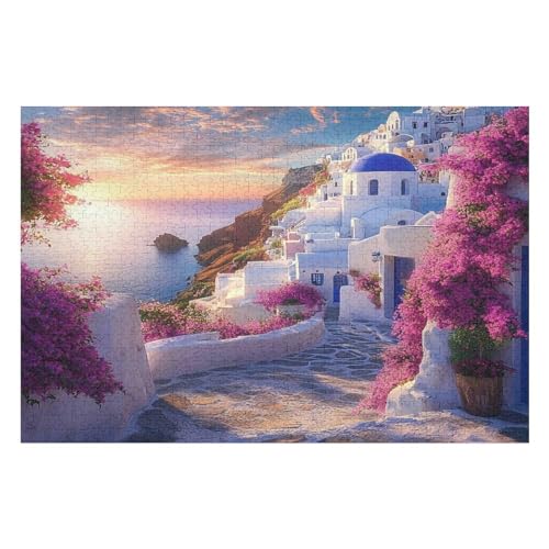 Santorini Greece Resorts 1000 Pieces Puzzle for Adults Children's Puzzle Educational Game Toy Learning Toy36 38x52cm NbG165 von HNBDE
