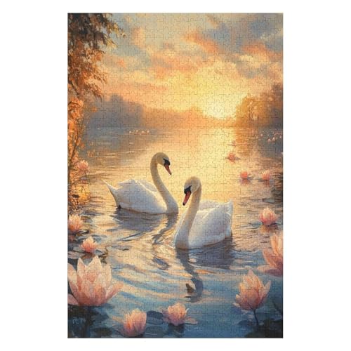 Swan，| 1000 Piece Jigsaw Puzzle | Vintage Jigsaw Puzzle | Sustainable Puzzle for Adults | Premium 100% Recycled Board | Great Gift for Adults |(50 * 70cm) von HNBDE