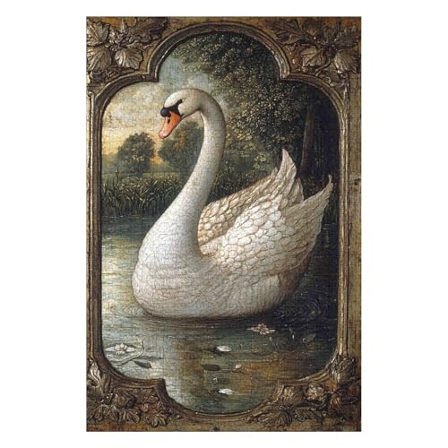 Swan 1000 Piece Jigsaw Puzzles for Adults - Fun, Challenging & Brainteasing Adults Jigsaw Puzzle - Uncover The Puzzle - 100% Recycled Cardboard - 1000pcs -(26 * 38cm) von HNBDE
