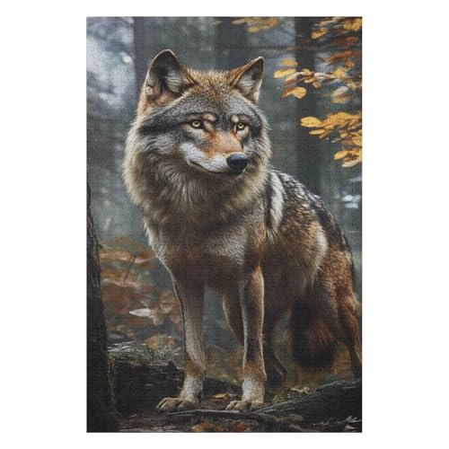Wolf，| 1000 Piece Jigsaw Puzzle | Vintage Jigsaw Puzzle | Sustainable Puzzle for Adults | Premium 100% Recycled Board | Great Gift for Adults |(26 * 38cm) von HNBDE