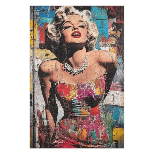 for Adults 1000 Piece Jigsaw Puzzles for Adults Educational Game Challenge Toy 1000 Pieces Puzzles for Adults Kids.Educational Games Home Decoration.Theme:Marilyn Monroe(50 * 70cm) von HNBDE