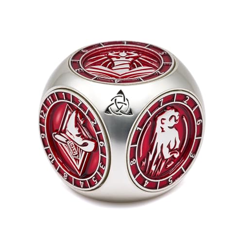 DND Spinner Würfel,HNCCESG 7 in 1 Einzigartiges Metall Würfel Set mit Stat Gravur für Dungeons and Dragons Geschenke, Polyedrische Rollenspiel Würfel(Matt Rot) von HNCCESG