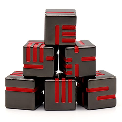 HNCCESG Metall W6 Würfel 6 Stück mit Kasten, Spielwürfel 6-Seitige Würfelset Würfel Set für Dungeons and Dragons, DND, Pathfinder D6 DND Dice Set (W6 Rot) von HNCCESG