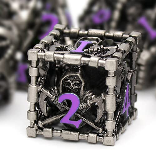 DND Würfel, Metall Spielwürfel Dungeons and Dragons Würfel Set HNCCESG Hohle Sensenmann D&D Würfel Polyedrische Würfelset für Pathfinder MTG RPG DND Dice Set W20 W12 W10 W8 W6 W4 (Tod Violett Nummer) DND Würfel, Metall Spielwürfel Dungeons and Dragons Würfel Set HNCCESG Hohle Sensenmann D&D Würfel Polyedrische Würfelset für Pathfinder MTG RPG DND Dice Set W20 W12 W10 W8 W6 W4 (Tod Violett Nummer) von HNCCESG