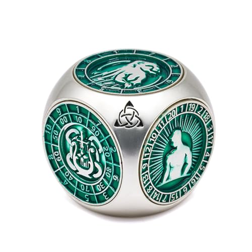 HNCCESG D&D Rotierende Metallwürfel Set, 7-in-1 Polyedrische Tabletop RPG Zubehör mit Spin-Action Design für Rollenspiele (Matte Grün) von HNCCESG