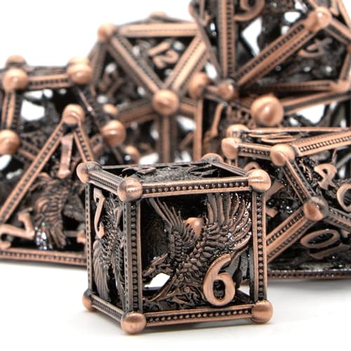 HNCCESG D&D-Würfel, Dungeons and Dragons, Metallwürfel-Set, 7-teilig, DND-Würfel, Adler-Design mit Rollenspiel, D- und D-Starterwürfel für RPG, MTG, Tischspiele, Brettspiele, Shadowrun Yahtzee HNCCESG D&D-Würfel, Dungeons and Dragons, Metallwürfel-Set, 7-teilig, DND-Würfel, Adler-Design mit Rollenspiel, D- und D-Starterwürfel für RPG, MTG, Tischspiele, Brettspiele, Shadowrun Yahtzee von HNCCESG