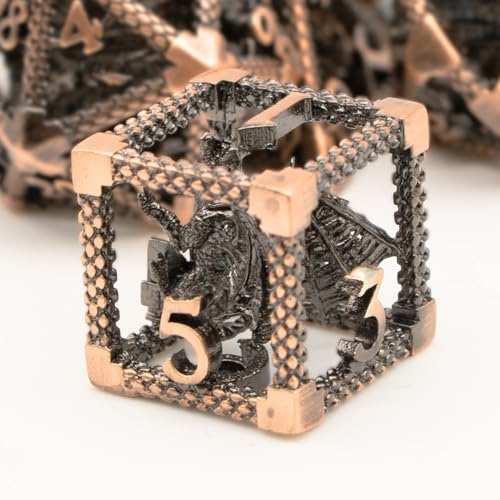 HNCCESG D&D Würfel, Dungeons and Dragons Metallwürfel-Set, 7-teilig, DND-Würfel, Rollenspiel, D- und D-Starterwürfel für RPG, MTG, Tischbrettspiele, Pathfinder TableGame (3D-Kupfer) HNCCESG D&D Würfel, Dungeons and Dragons Metallwürfel-Set, 7-teilig, DND-Würfel, Rollenspiel, D- und D-Starterwürfel für RPG, MTG, Tischbrettspiele, Pathfinder TableGame (3D-Kupfer) von HNCCESG
