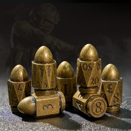 HNCCESG DND-Würfel-Sets mit 7 Kugeln, Metallkugel-Design, polyedrisches Würfelset für D&D-Würfel, MTG-Würfel-Set, D20 RPG, Warhammer oder Kriminalitäts-Thema, Rollenspiel von HNCCESG