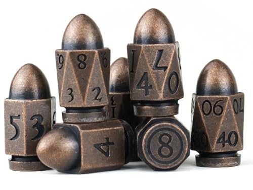 HNCCESG DND Würfel für Dungeons and Dragons, Bullet Solide Metallwürfel Messingwürfel Rollenspielwürfel Polyedrische D&D Würfel für MTG Würfelset,RPG Table Board Games Würfel Warhammer 40K HNCCESG DND Würfel für Dungeons and Dragons, Bullet Solide Metallwürfel Messingwürfel Rollenspielwürfel Polyedrische D&D Würfel für MTG Würfelset,RPG Table Board Games Würfel Warhammer 40K von HNCCESG