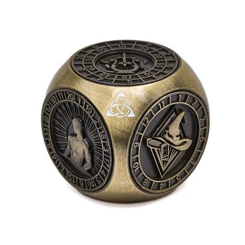 HNCCESG Spinner Metall Würfel Set,7 in 1 Einzigartige Polyedrische Fantasy Spielwürfel für Tabletop RPG Zubehör(Bronze) von HNCCESG