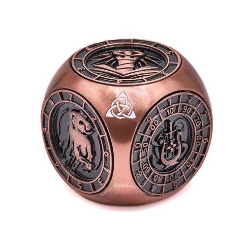 HNCCESG Spinner Würfel 7-in-1 Metall DND Würfel Set Einzigartig für Dungeons and Dragons DND Geschenke RPG Rollenspiel Drehen Gaming Würfel(Kupfer) von HNCCESG