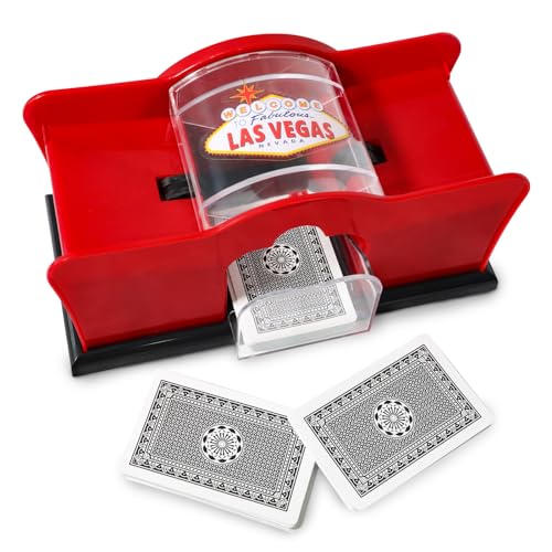 kartenmischmaschine manuell 1-2 decks, mischmaschine karten, kartenmischer mit Kurbel, karten mischgerät für skip bo, Poker, Blackjack, uno mischmaschine für Kinder, Erwachsene & Großeltern - rot kartenmischmaschine manuell 1-2 decks, mischmaschine karten, kartenmischer mit Kurbel, karten mischgerät für skip bo, Poker, Blackjack, uno mischmaschine für Kinder, Erwachsene & Großeltern - rot von HNCY