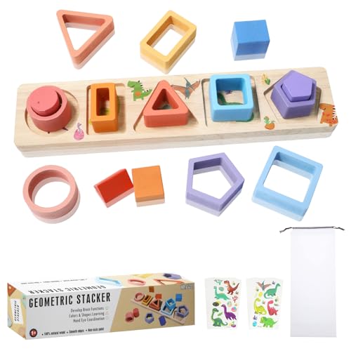 Montessori Spielzeug ab 1 Jahr - Holz Sortier & Stapelspielzeug, 1 2 3 Jahre - Aktivitäts & Entwicklungsspielzeug aus Holz – Montessori - Lernspielzeug für Kleinkinder - 1 Year Old Boy Toys von HNCY