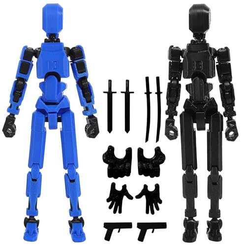 T13-Figur, 3D-Titanen, Titan 13-Actionfigur, T13-Actionfigur, mehrgelenkiger beweglicher Roboter mit 3D-Gedruckter Schaufensterpuppe – Lucky 13 Action (Black+Blue) von HNIEHEDT
