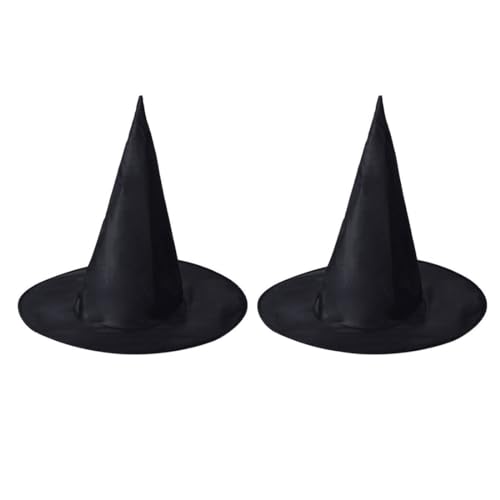 HNJUSR Hexenhut, 2 Stk Halloween Schwarzer Hexenhut, Cosplay Kopfbedeckung, Feiertagskostümzubehör für Maskeradepartys, Halloween-Themenpartys für Erwachsene, Kinder HNJUSR Hexenhut, 2 Stk Halloween Schwarzer Hexenhut, Cosplay Kopfbedeckung, Feiertagskostümzubehör für Maskeradepartys, Halloween-Themenpartys für Erwachsene, Kinder von HNJUSR