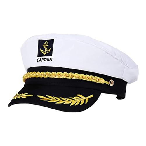 Kapitänsmütze für Erwachsene, Yacht, Boot, Schiff, Seemann, Marine, Admiral, Kostüm, Verstellbare Yacht Schiff Boot Marine Mütze,Damen Männer Erwachsene für Karneval Mottoparty Partys Cosplay,Weiß Kapitänsmütze für Erwachsene, Yacht, Boot, Schiff, Seemann, Marine, Admiral, Kostüm, Verstellbare Yacht Schiff Boot Marine Mütze,Damen Männer Erwachsene für Karneval Mottoparty Partys Cosplay,Weiß von HNJUSR