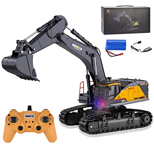 HNR 22-K 1:14 ferngesteuertes Baggerspielzeug mit Metallschaufel, dreht sich um 680 Grad, RC-Bagger, 2,4 GHz, Beleuchtung, Soundeffekte, verbessertes Aufladen für Kinder, automatisches Graben für HNR 22-K 1:14 ferngesteuertes Baggerspielzeug mit Metallschaufel, dreht sich um 680 Grad, RC-Bagger, 2,4 GHz, Beleuchtung, Soundeffekte, verbessertes Aufladen für Kinder, automatisches Graben für von HNR