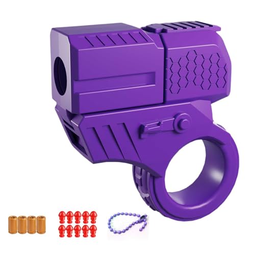 Plastik Soft Bullet Guns Toy +10 Weiche Kugeln Mit Kette,Anti Stress Spielzeug Kann Abgefeuert Werden Mini EDC Modisch Tragbar,Antistress Spielzeug Kreativ Lustig Vielseitig von HNSYPX
