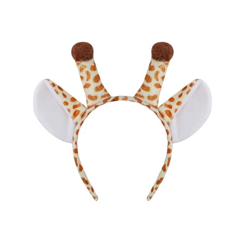 Giraffenohr-Haarreif, Kostümzubehör, Tier-Kopfbedeckung, Make-up-Dekorationen, Plüsch-Giraffen-Haarband, Halloween-Haarband von HNsdsvcd