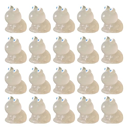 HNsdsvcd 20 Stück Harz-Miniaturen, leuchtende Frosche, winzige Amphibien-Figuren, buntes Dekor für Puppenhäuser und von HNsdsvcd