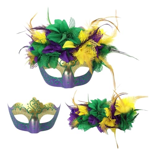 HNsdsvcd Frauen Gefiederte Maskerademaske Venezianer Maske Halloween Mardi Gras Kostüme Hochzeitsfeier Bälle Prom Augenmaske von HNsdsvcd