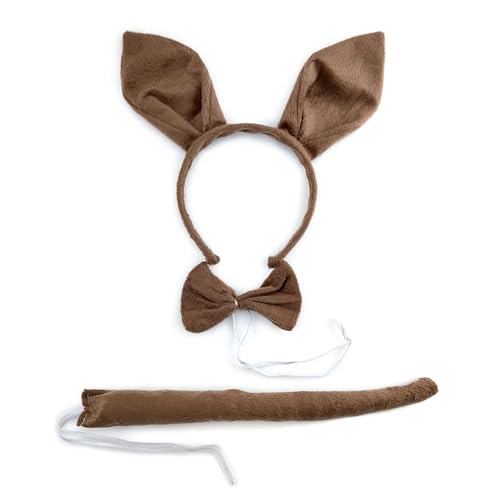 HNsdsvcd Kaninchenohr Stirnband Fliege Schwanz Für Erwachsene Kinder Accessoire Kaninchen Kostüme Set Kaninchen Zettel Kleid Instant Kits von HNsdsvcd