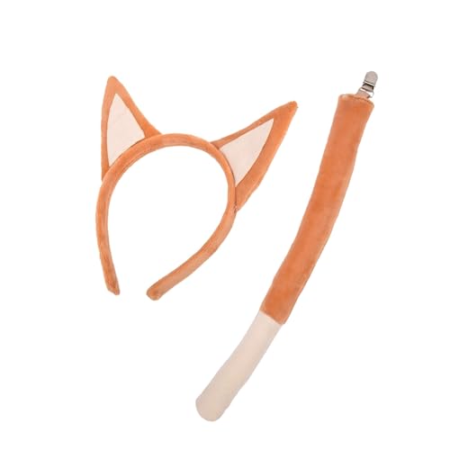 HNsdsvcd Partyversorgungen Plüschhund Ohren Stirnband Und Langes Schwanz Outfit Set Cosplay Kostüm Für Halloween Geburtstagsfeierzubehör von HNsdsvcd