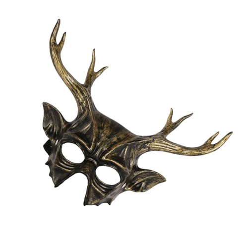 HNsdsvcd Rentierhornmaske Masquerade Maske Party Maske Halloween Kostüm Mardi Gras Tiermaske Für Party Karnevier von HNsdsvcd