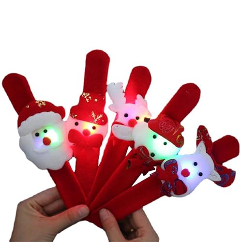 HNsdsvcd Set mit 10 langlebigen Weihnachts-LED-Armbändern, stilvolle Armbänder für Kindergeburtstag, Party, Ostern, Halloween, Weihnachten, Party, Giveaways von HNsdsvcd