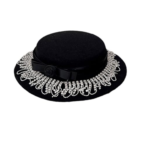 HNsdsvcd Steampunks Lolitas Small Hat Hair Clip Mit Zarten Quasten Und Strassstiche Bowknot Heart Decoration Für Event von HNsdsvcd