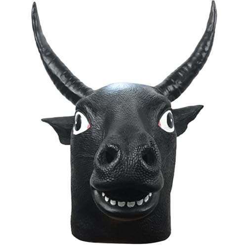 Tierkopf mit Horn für Halloween, Maskerade, Karneval, Cosplay, Party, Cosplay, Rinder, Kopfbedeckung Tierkopf mit Horn für Halloween, Maskerade, Karneval, Cosplay, Party, Cosplay, Rinder, Kopfbedeckung von HNsdsvcd