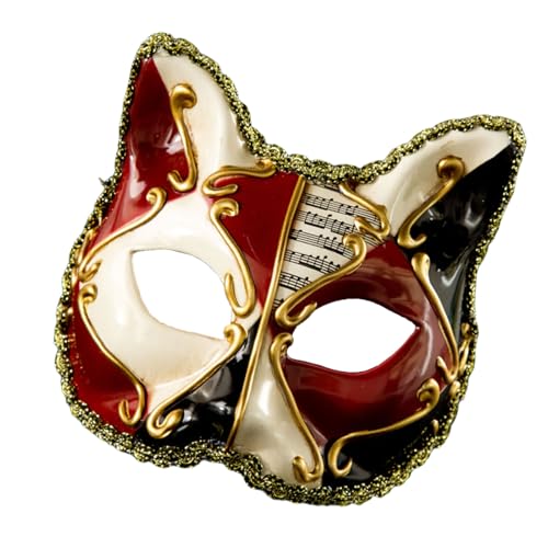 Uni Elegante Mardi Gras Venezianer Katzen für Halloween Cosplay Zubehör Vintage Maskeraden Halbgesichtsbedeckung von HNsdsvcd