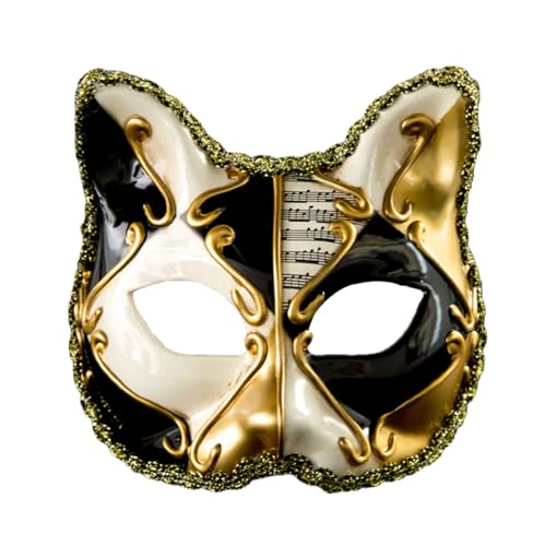 Uni Elegante Mardi Gras Venezianer Katzen für Halloween Cosplay Zubehör Vintage Maskeraden Halbgesichtsbedeckung von HNsdsvcd